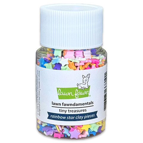 Flasche voll mit Lawn Fawn Rainbow Star Clay Pieces Tiny Treasures