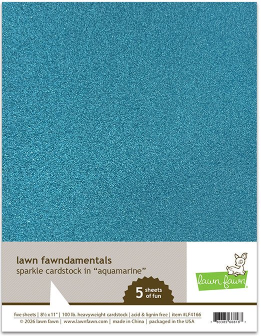 Lawn Fawn Sparkle Cardstock 6x3er Pack Orange + Amethyst + Magenta + Rose + Aquamarin + Sapphire