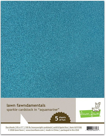 Lawn Fawn Sparkle Cardstock 6x3er Pack Orange + Amethyst + Magenta + Rose + Aquamarin + Sapphire