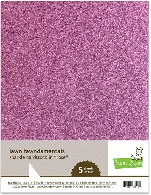 Lawn Fawn Sparkle Cardstock 6x3er Pack Orange + Amethyst + Magenta + Rose + Aquamarin + Sapphire