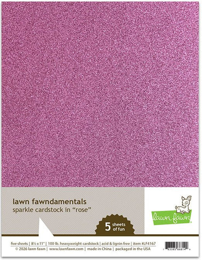 Lawn Fawn Sparkle Cardstock 6x3er Pack Orange + Amethyst + Magenta + Rose + Aquamarin + Sapphire