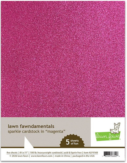 Lawn Fawn Sparkle Cardstock 6x3er Pack Orange + Amethyst + Magenta + Rose + Aquamarin + Sapphire