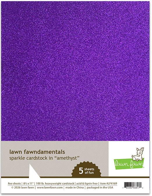 Lawn Fawn Sparkle Cardstock 6x3er Pack Orange + Amethyst + Magenta + Rose + Aquamarin + Sapphire