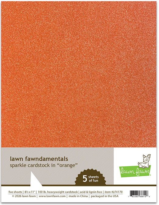 Lawn Fawn Sparkle Cardstock 6x3er Pack Orange + Amethyst + Magenta + Rose + Aquamarin + Sapphire