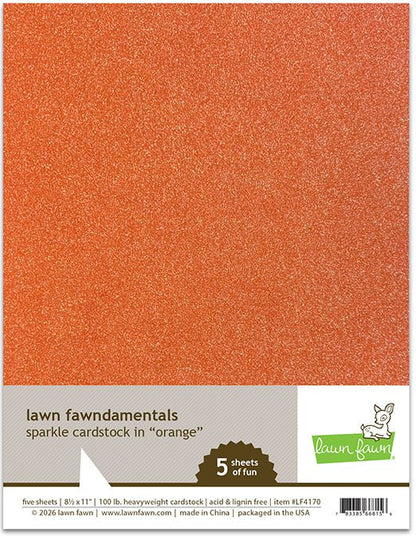 Lawn Fawn Sparkle Cardstock 6x3er Pack Orange + Amethyst + Magenta + Rose + Aquamarin + Sapphire