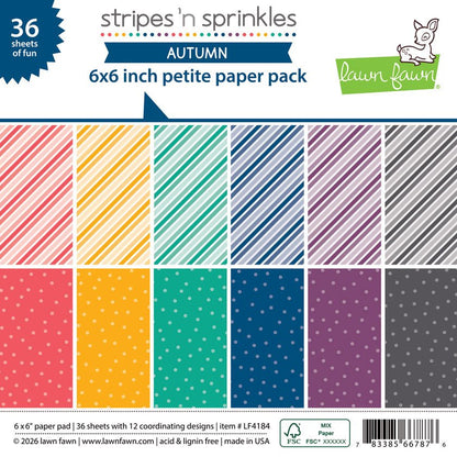 Lawn Fawn Stripes 'n Sprinkles Autumn - Petite Paper Pack Petite Paper Pack 6x6