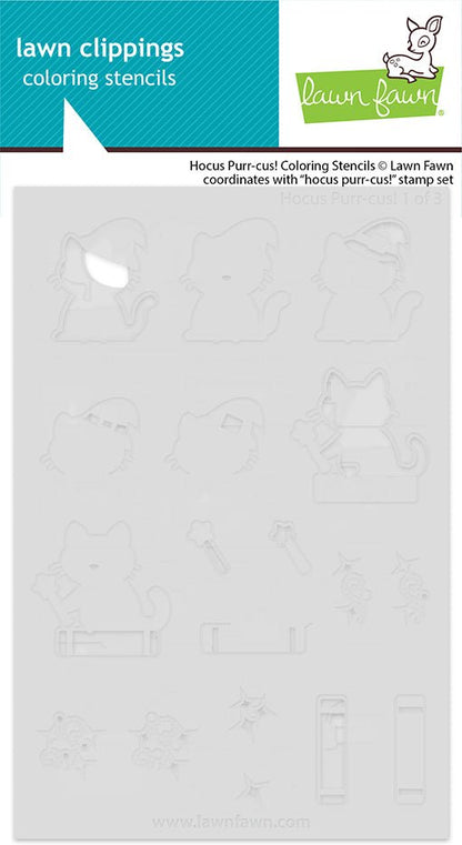 Lawn Fawn Hocus Purr-Cus! Coloring Stencils