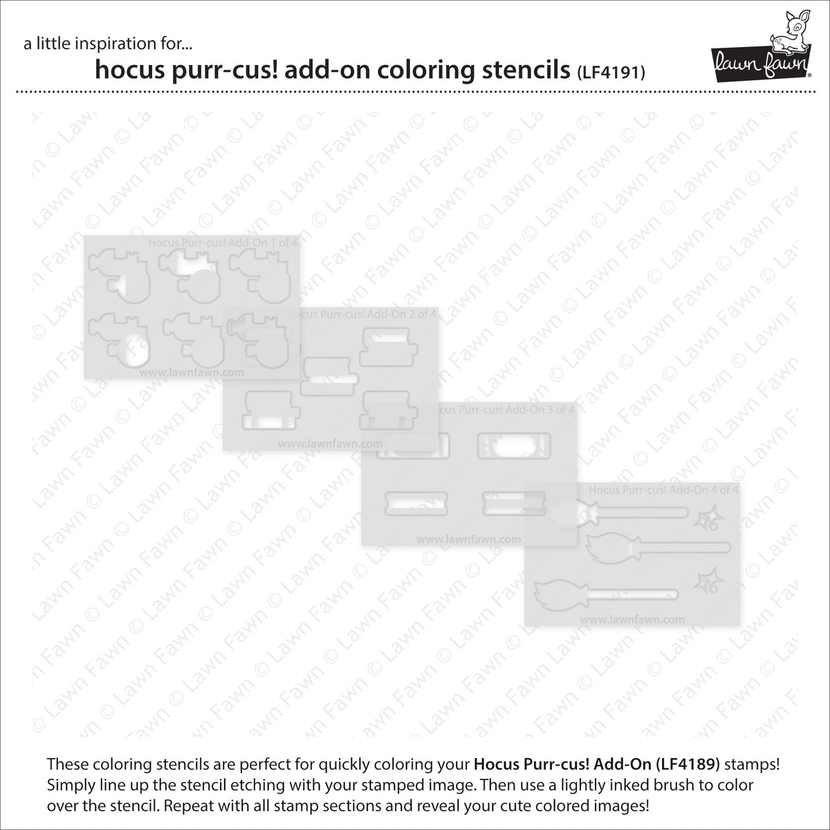 Lawn Fawn Hocus Purr-Cus! Add-on Coloring Stencils Produktbild 2