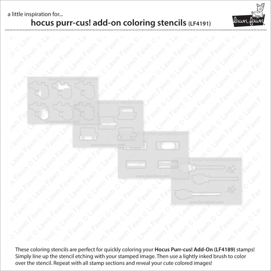 Lawn Fawn Hocus Purr-Cus! Add-on Coloring Stencils