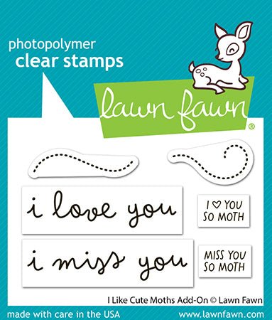 Lawn Fawn I Like Cute Moths Add-on Clear Stamp Set 2x3
