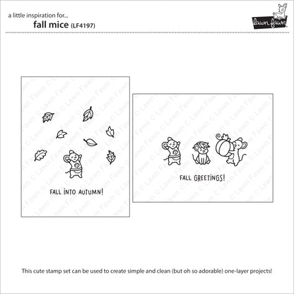 Lawn Fawn Fall Mice Clear Stamp Set 3x4 Produktbild 2