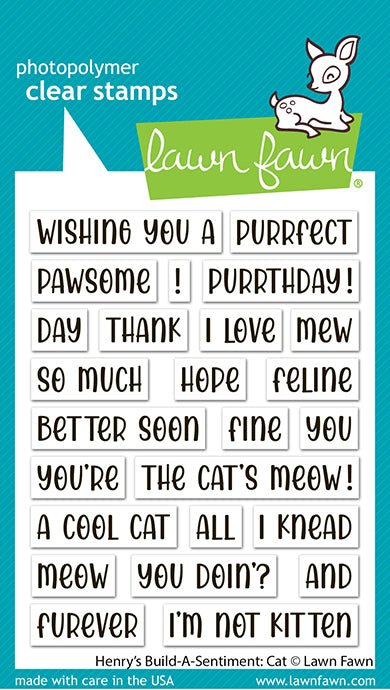 Lawn Fawn Henry's Build-a-Sentiment: Cat Clear Stamp Set 3x4