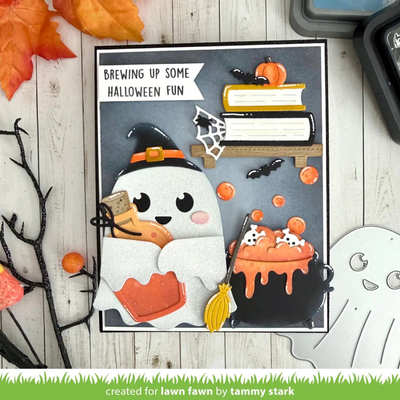 Lawn Fawn Big Hugs Ghost Lawn Cuts Stanzen