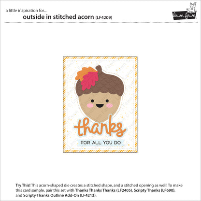 Lawn Fawn Outside in Stitched Acorn Lawn Cuts Stanzen