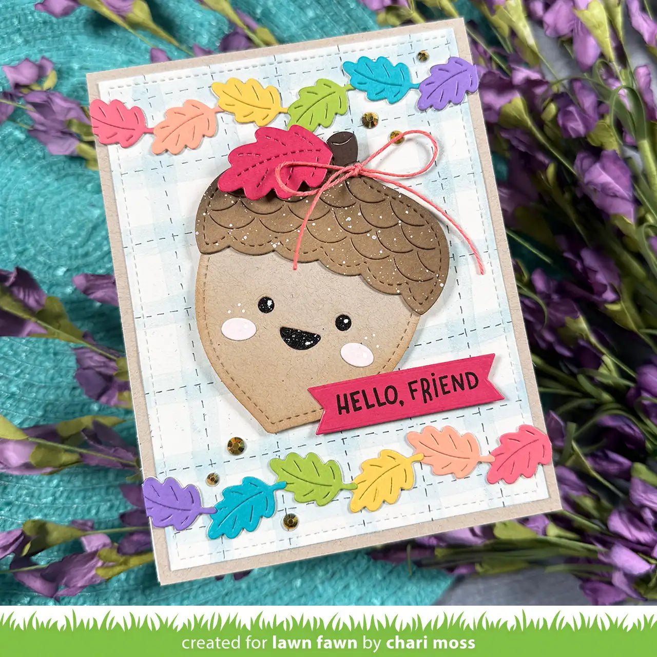 Lawn Fawn Outside in Stitched Acorn Lawn Cuts Stanzen