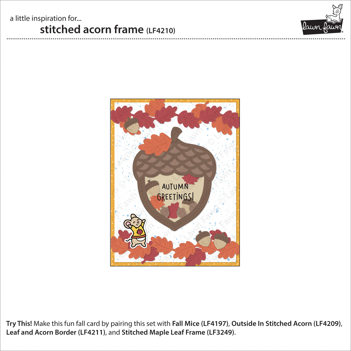 Lawn Fawn Stitched Acorn Frame Lawn Cuts Stanzen Produktbild 3