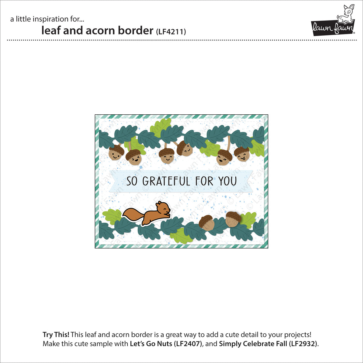 Lawn Fawn Leaf and Acorn Border Lawn Cuts Stanzen Produktbild 3