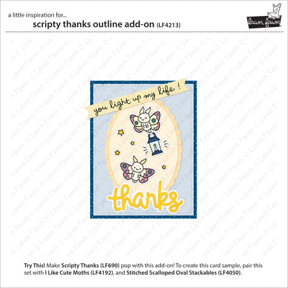 Lawn Fawn Scripty Thanks Outline Add-on Lawn Cuts Stanzen