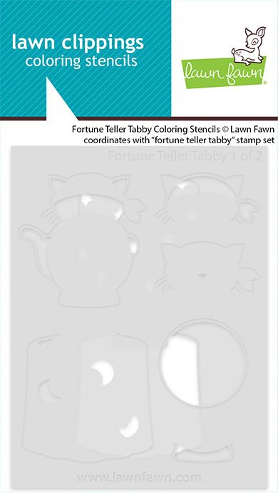 Lawn Fawn Coloring Stencils Fangtastic Friends + Fangtastic Friends Add-on + Fortune Teller Tabby