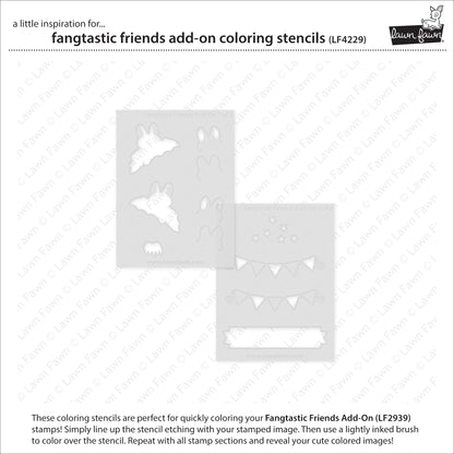 Lawn Fawn Fangtastic Friends Add-on Coloring Stencils