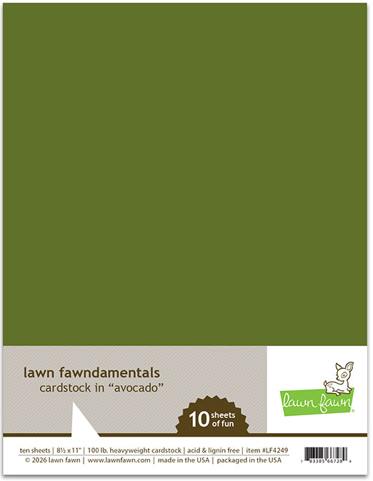 Lawn Fawn Avocado Cardstock 8.5x11