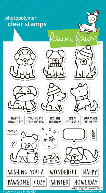 Lawn Fawn cozy dogs Stempelset 4x6