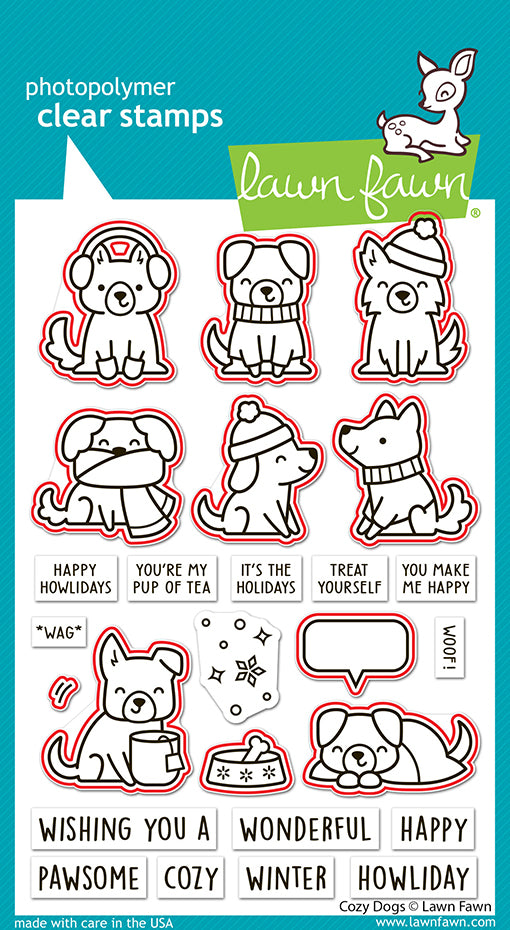 Lawn Fawn cozy dogs Outline Stanzen Produktbild 2