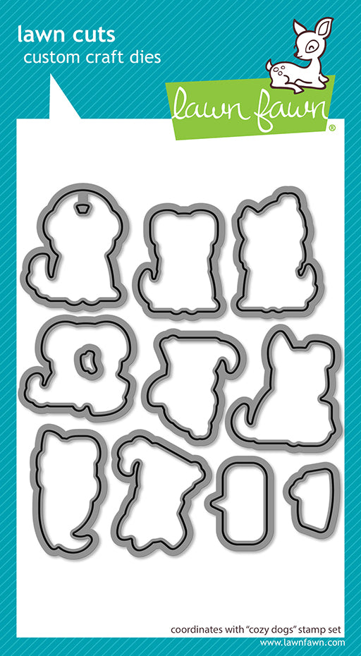 Lawn Fawn cozy dogs Outline Stanzen