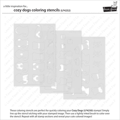 Lawn Fawn cozy dogs Coloring Schablone Produktbild 2