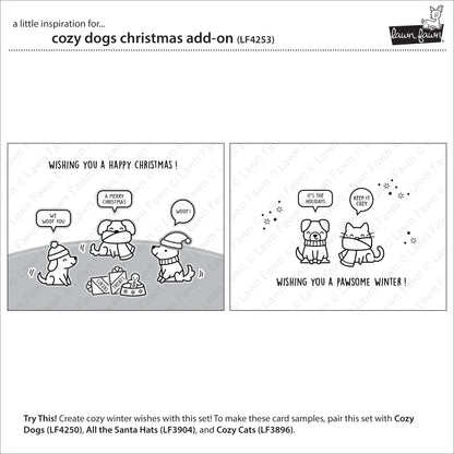 Lawn Fawn cozy dogs christmas add-on Stempelset 2x3 Produktbild 2