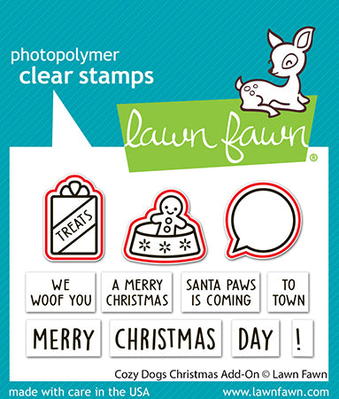 Lawn Fawn cozy dogs christmas add-on Outline Stanzen Produktbild 2
