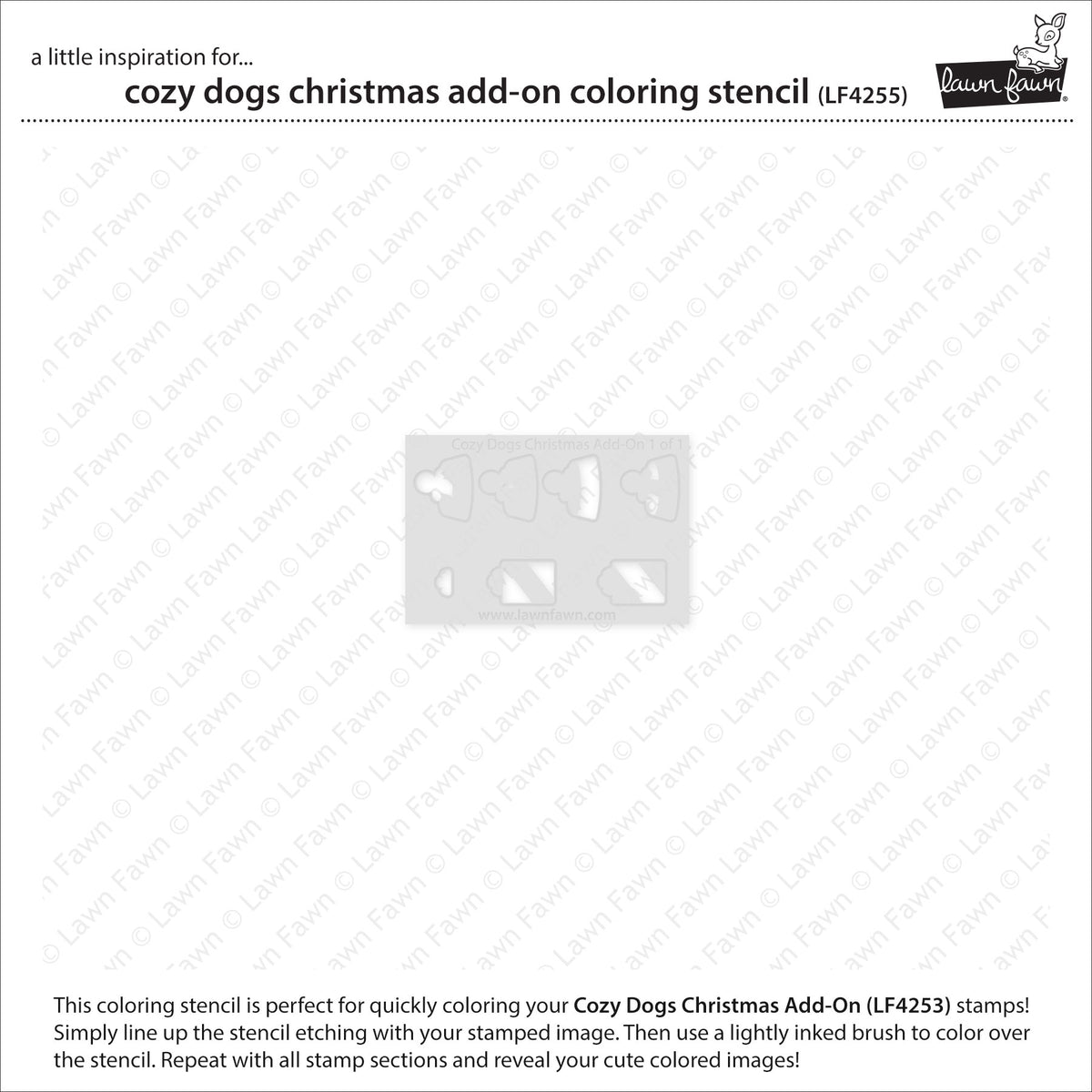 Lawn Fawn cozy dogs christmas add-on Coloring Schablone Produktbild 2