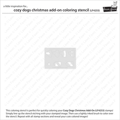 Lawn Fawn cozy dogs christmas add-on Coloring Schablone Produktbild 2