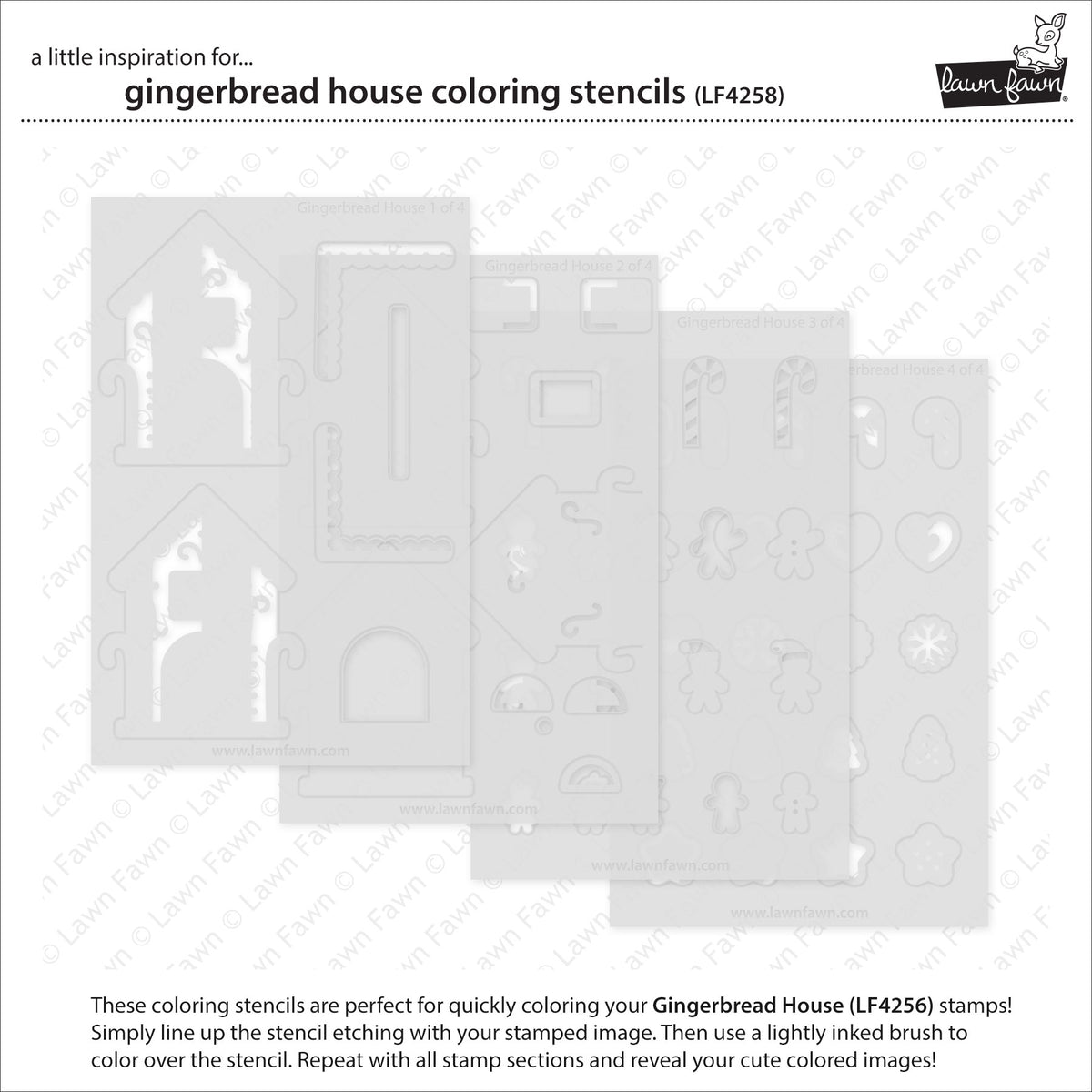 Lawn Fawn gingerbread house Coloring Schablone Produktbild 2