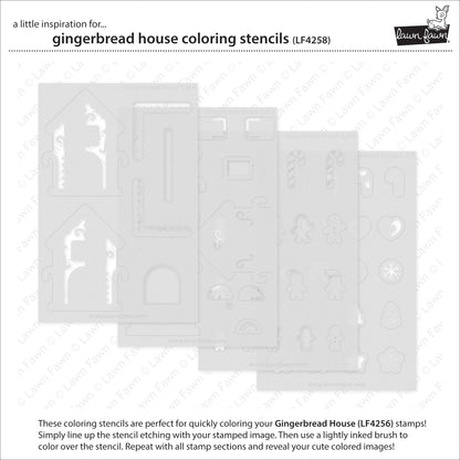 Lawn Fawn gingerbread house Coloring Schablone Produktbild 2