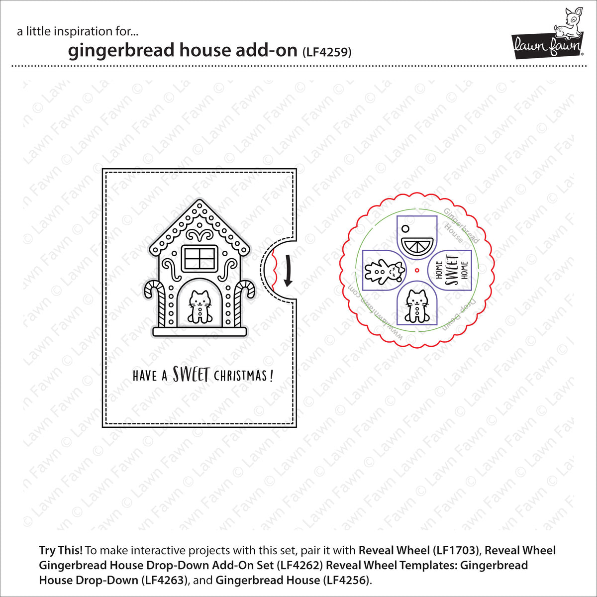 Lawn Fawn gingerbread house add-on Stempelset 2x3 Produktbild 2
