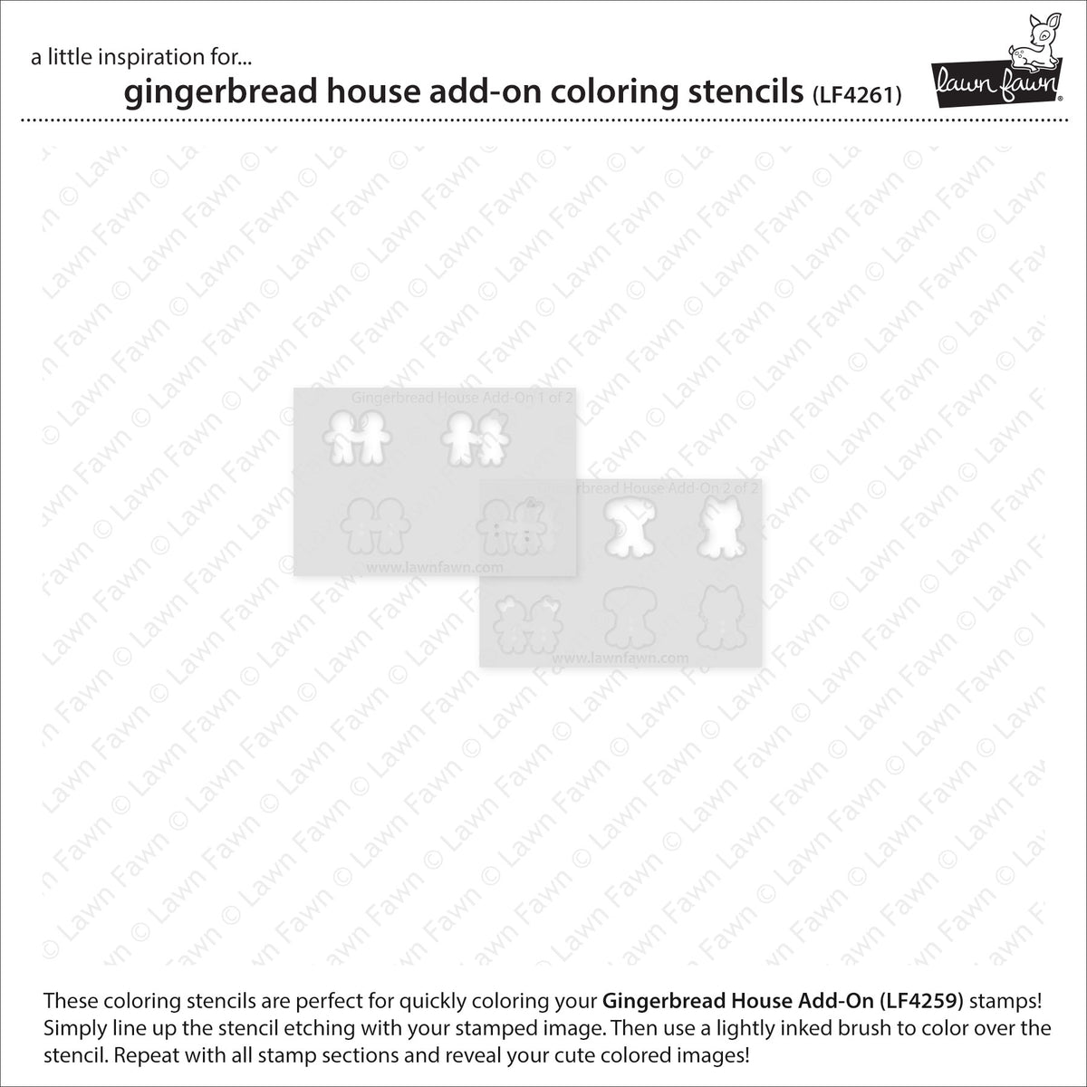 Lawn Fawn gingerbread house add-on Coloring Schablone Produktbild 2