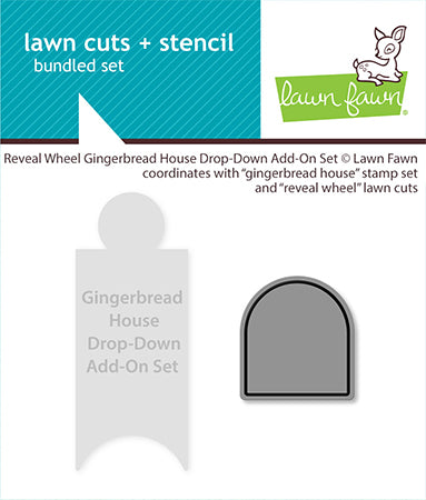Lawn Fawn reveal wheel gingerbread house drop-down add-on set Outline Stanzen