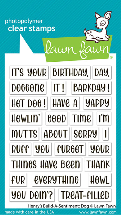 Lawn Fawn henry's build-a-sentiment: dog Stempelset 3x4