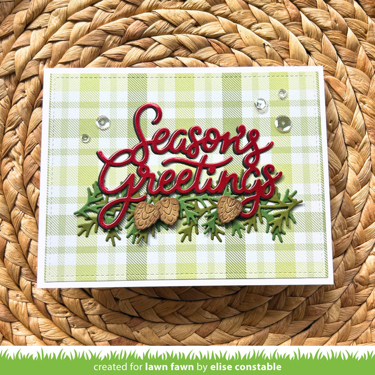 Lawn Fawn pinecone and leaves border Stand Alone Stanzen Produktbild 3
