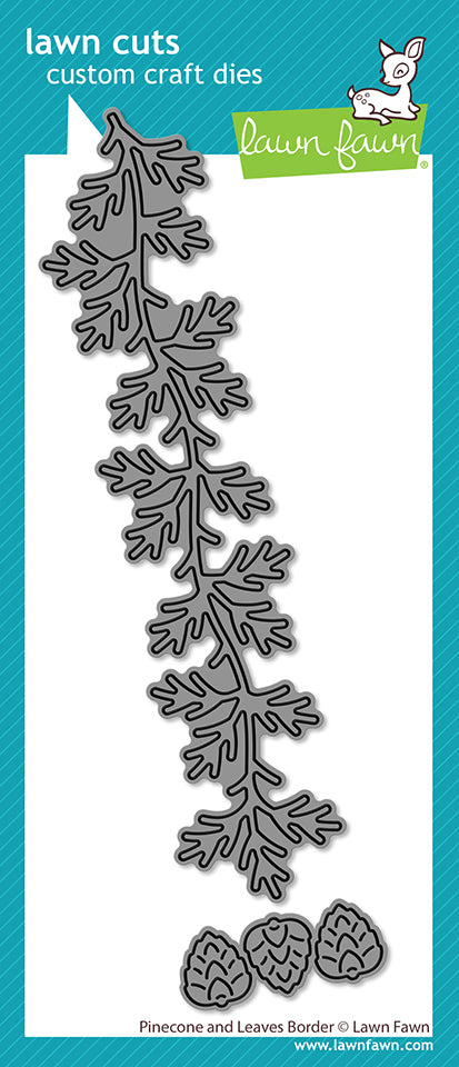 Lawn Fawn pinecone and leaves border Stand Alone Stanzen