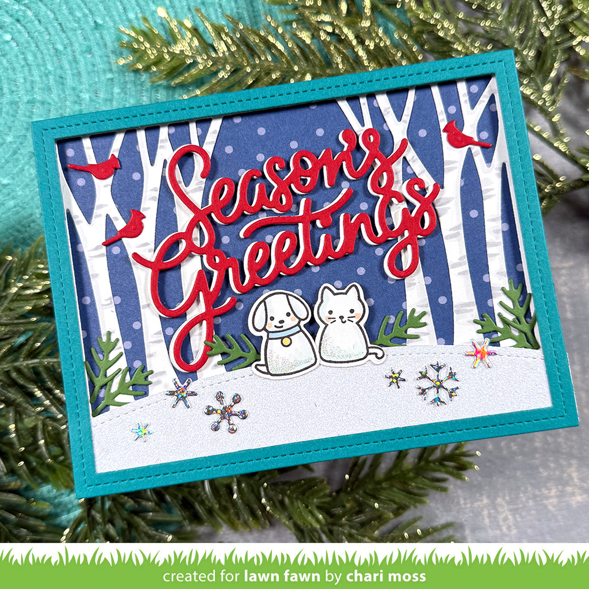 Lawn Fawn giant season's greetings Stand Alone Stanzen Produktbild 3
