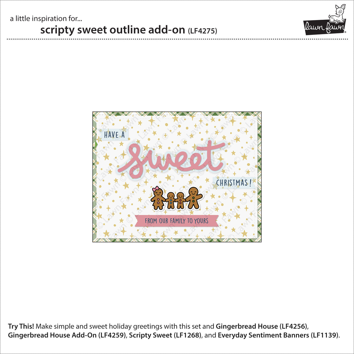 Lawn Fawn scripty sweet outline add-on Stand Alone Stanzen Produktbild 3
