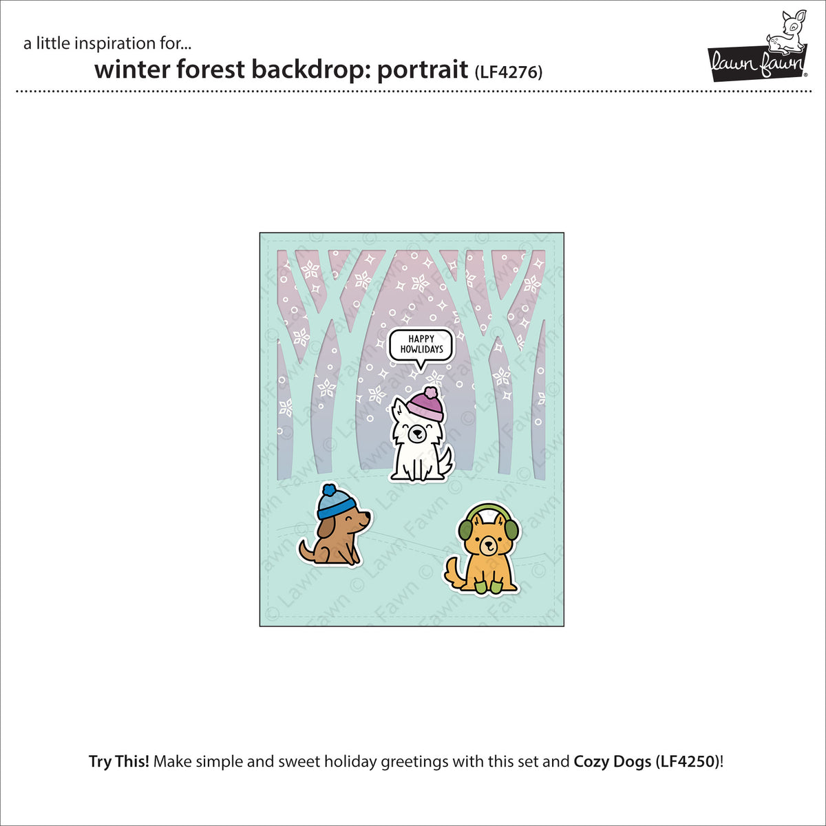 Lawn Fawn winter forest backdrop: portrait Stand Alone Stanzen Produktbild 2