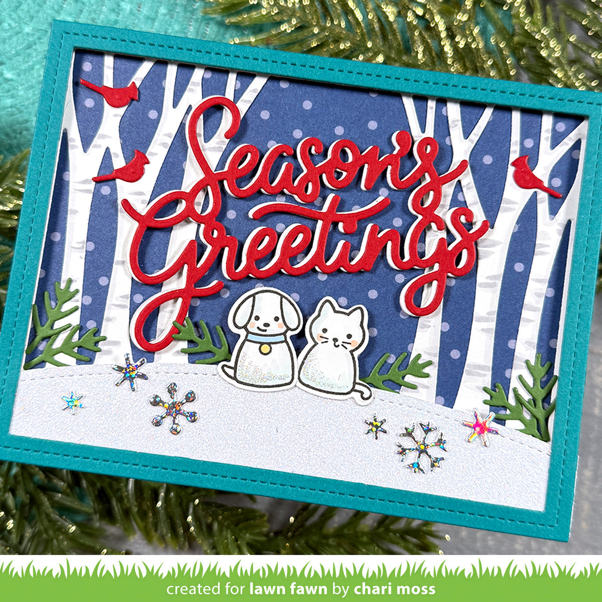 Lawn Fawn winter forest backdrop: landscape Stand Alone Stanzen Produktbild 3