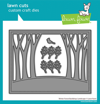 Lawn Fawn winter forest backdrop: landscape Stand Alone Stanzen