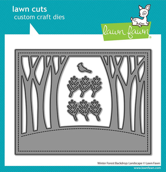 Lawn Fawn winter forest backdrop: landscape Stand Alone Stanzen