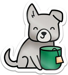 Lawn Fawn Pup of Tea Vinyl Sticker