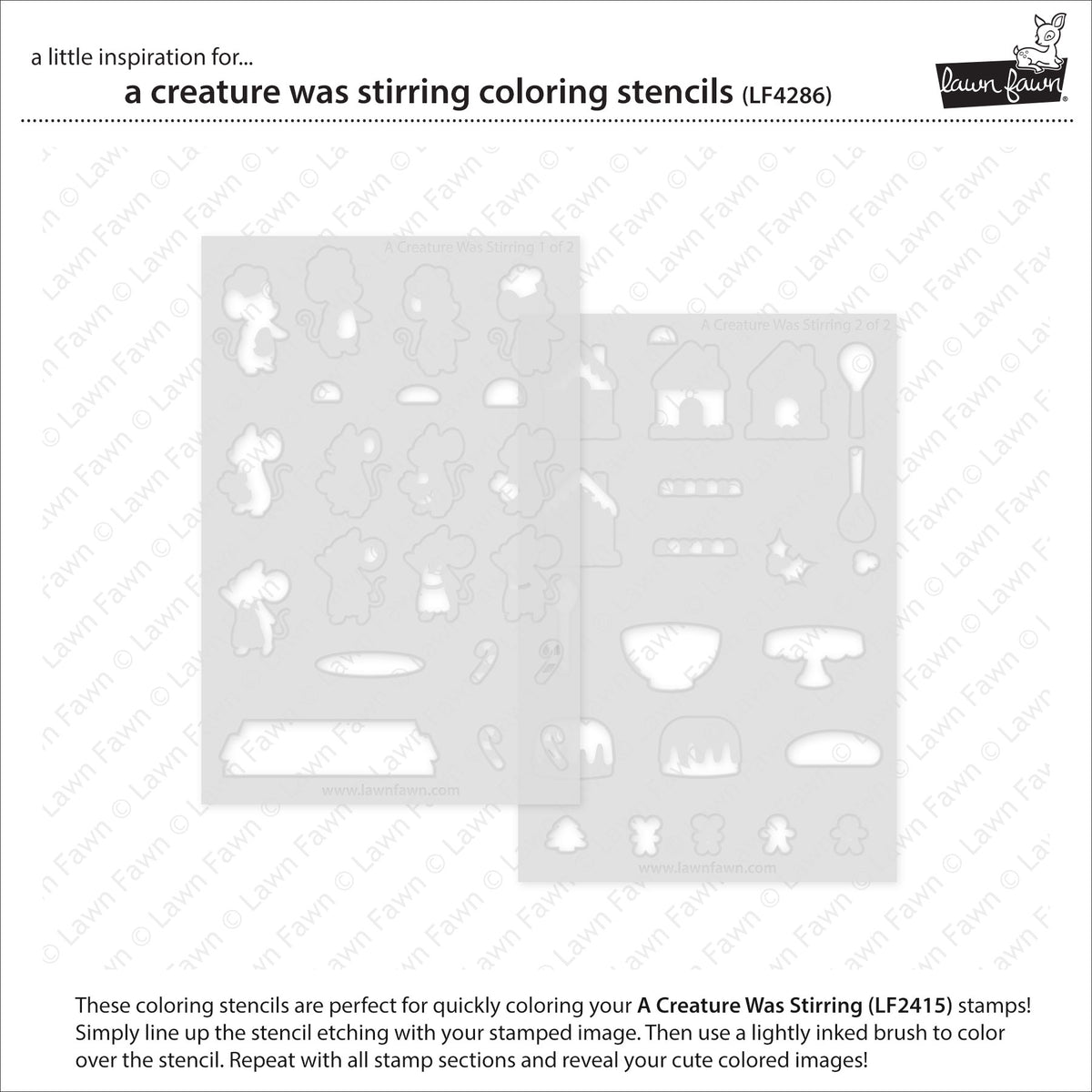 Lawn Fawn a creature was stirring Coloring Schablone Produktbild 2