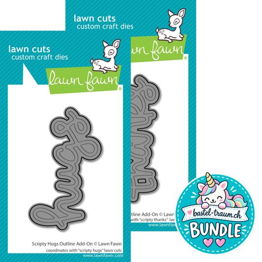 Lawn Fawn Outline Add-on Scripty Hugs + Thanks